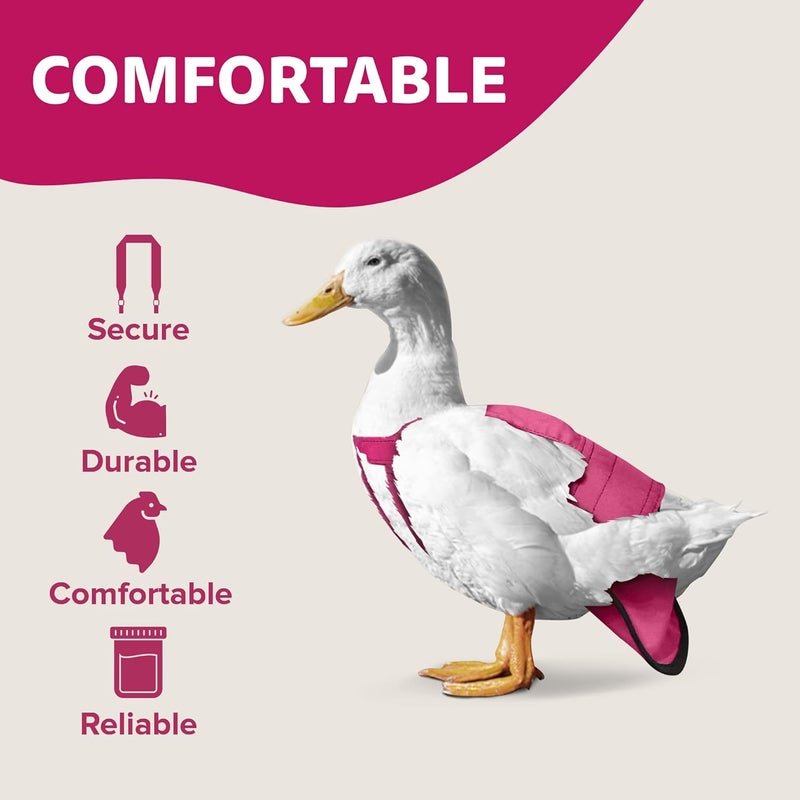 Holster Wrap-Around Duck Diaper with Removable Liner & Adjustable Tab – Pekin Duck Diapers for Pet Ducks, Bird Diaper, Duck Accessories – Durable, Secure Fit, Easy-to-Wear - Made in USA - Pink - Image 4